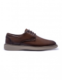 SAPATO MASCULINO CASUAL DERBY LRZ003 COURO CARAMELO