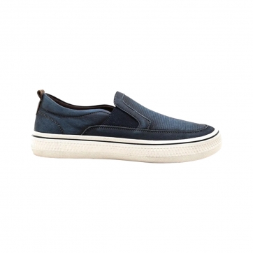 SLIP ON DEMOCRATA DENIM FENDER NAVY/TABACO