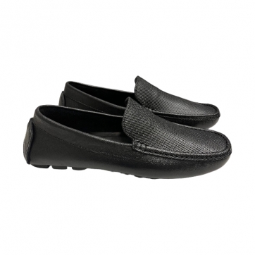 MOCASSIM EM COURO HZ106 PRETO