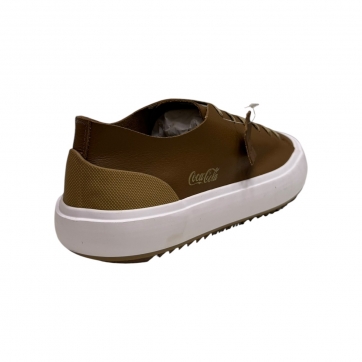 TÊNIS COCA-COLA SHOES CC2598 TRAIL LEATHER COURO LEGÍTIMO MOCA