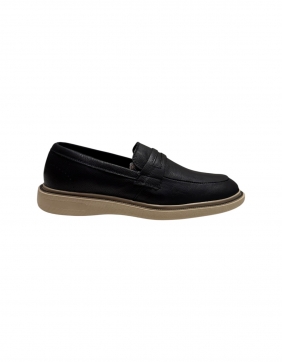 SAPATO MASCULINO CASUAL LOAFER PASSAGIO COURO LEGÍTIMO PRETO